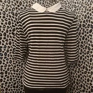 Striped collar top